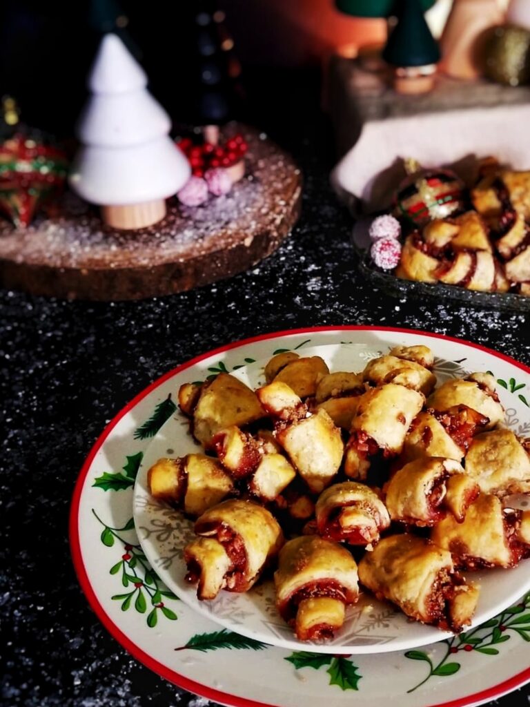 recipe for spiced raspberry almond rugelach