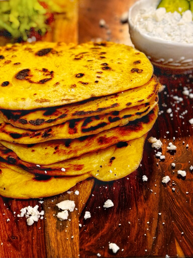 photo of naan bread adn feta cheese